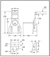 <!-LL-1052 Wing Turns-Link Locks Line Drawing->