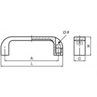 <!-Top Mount Plastic Ribbed Pull Handles - 2->