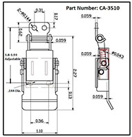 <!-CA-3510 Compression Spring Draw Latches Line Drawing->