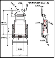 <!-CA-3540 Compression Spring Draw Latches Line Drawing->