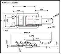 <!-CA-2050 Over-Center Draw Latches with Straight Loop Bail - 2->