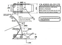 <!-CA-4205HDS Draw Latches Kick Back Spring Line Drawing->