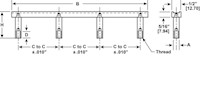 <!-Four Post Pull Handle Line Drawing->