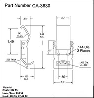 <!-CA-3630 Over-Center Draw Latches Lockable Line Drawing->