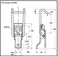 <!-CA-2052 Over-Center Draw Latches with Long Hook Bail - 2->