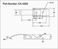 <!-CA-4200 Over-Center Draw Latches Solid Hook Line Drawing->