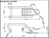 <!-CA-2042 Over-Center Draw Latches with Hooked Loop Bail - 2->