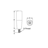 <!-Phenolic Revolving Handles Line Drawing->