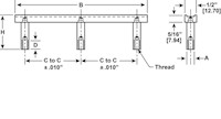 <!-Three Post Pull Handle Line Drawing->