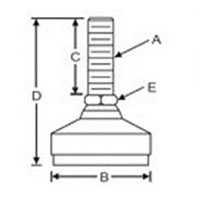 <!-Light Duty Anti-Vibration Control Mounts Line Drawing->
