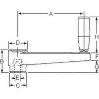 <!-Plastic Crank Handles with Steel Hub Line Drawing->