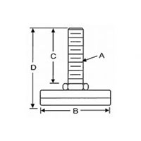 <!-Nylon Base Leveling Pads Line Drawing->