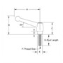 <!-Ball Style Metric Adjustable Handles with Stainless Steel Stud Insert Line Drawing->