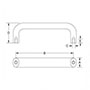 <!-Bottom Mount Tumbled Finish Aluminum Cabinet Handles - 2->