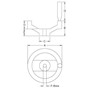<!-2 Spoke Aluminum Handwheels with Revolving Handle Line Drawing->