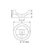 <!-2 Spoke Polished Finish Aluminum Handwheels with No Handle Line Drawing->