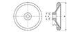 <!-Aluminum Handwheels with No Handle Line Drawing->