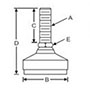 <!-Heavy Duty Anti-Vibration Control Mounts Line Drawing->