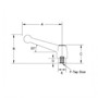 <!-Ball Style Imperial Adjustable Handles with Stainless Steel Tapped Insert Line Drawing->