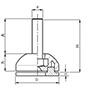 <!-Plastic Fixed Foot Leveling Pads Line Drawing->