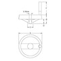 <!- 2 Spoke Nylon Handwheels with Folding Handle Line Drawing->