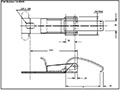 <!-CA-4060B Over-Center Draw Latches Curved Hook Line Drawing->
