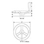 <!-3 Spoke Stainless Steel Handwheels with No Handle Line Drawing->