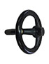 3 Spoke Plastic Offset Handwheels with Revolving Handles