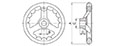 <!-Unfinished Offset Handwheels  Line Drawing->