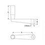 <!-Aluminum Crank Handles with Folding Revolving Handle Line Drawing->