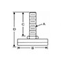 <!-Nylon Base Leveling Pads Line Drawing->